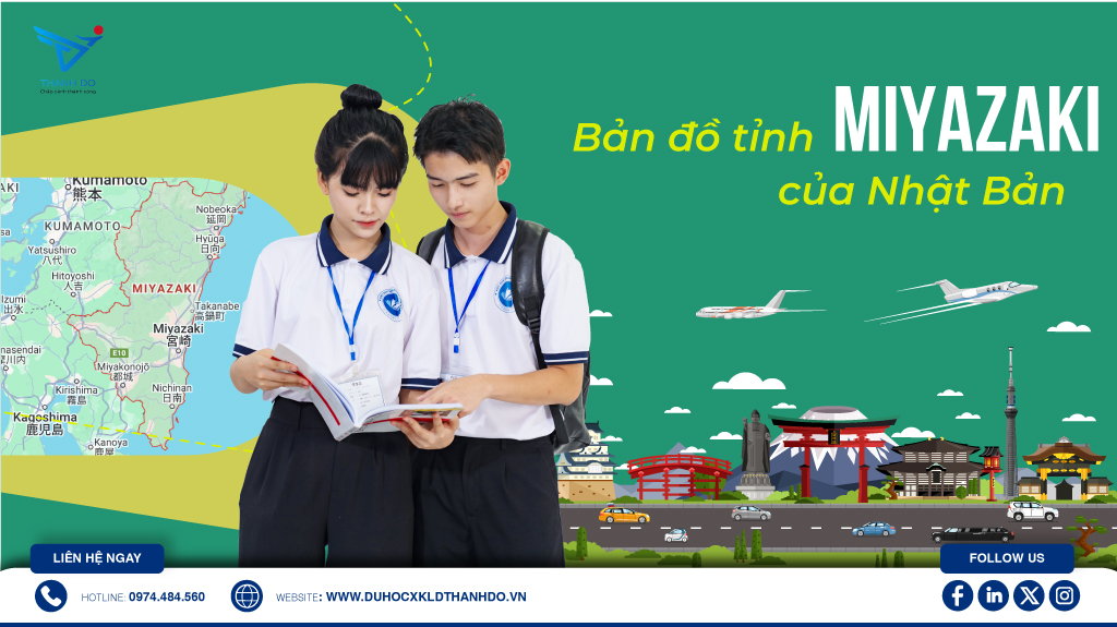 Bản đồ tỉnh Miyazaki của Nhật Bản