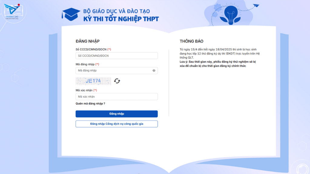 Hướng dẫn các bước đăng ký dự thi tốt nghiệp THPT trực tuyến