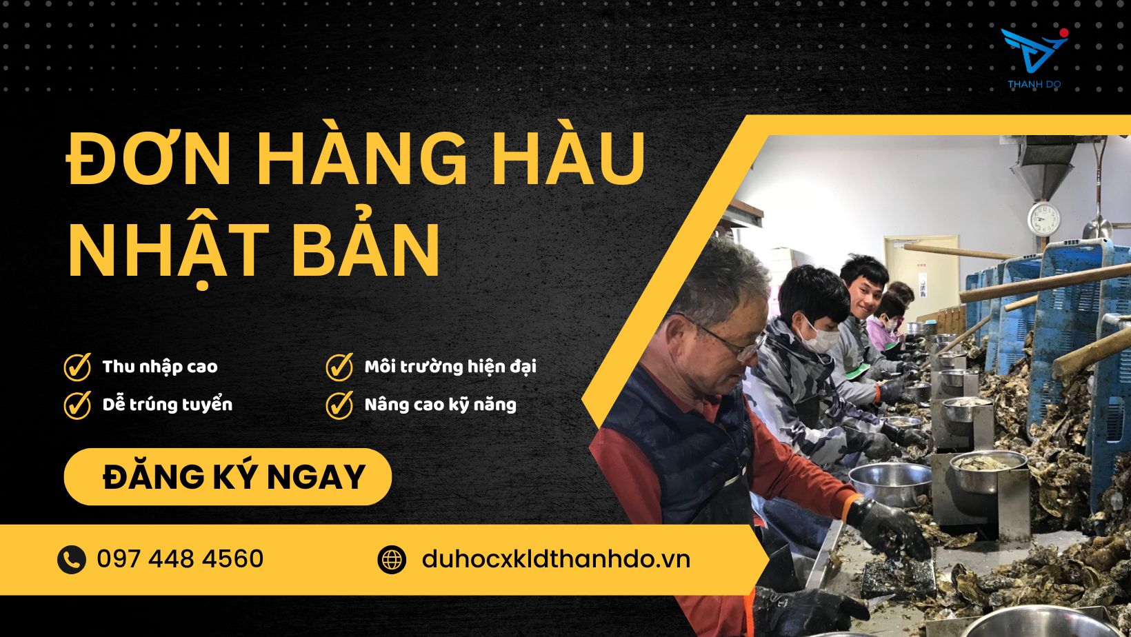 Thành Đô tuyển dụng đơn hàng hàu đi Nhật - lương cao, điều kiện đơn giản, chi phí thấp dành cho nam